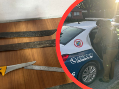 Adolescente es detenido con dos machetes en Valle Volcanes