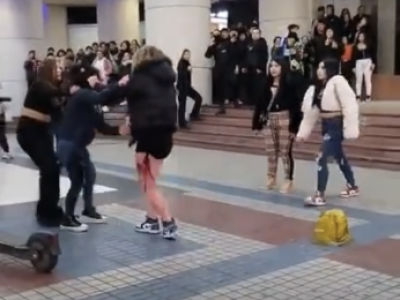 Violenta pelea afuera del Mall Costanera termina con una mujer detenida en Puerto Montt