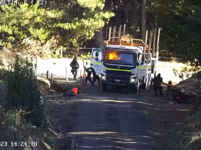 Collipulli: Indagan ataque donde encapuchados armados quemaron camión forestal